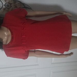 Guess Red T Shirt NWOT L